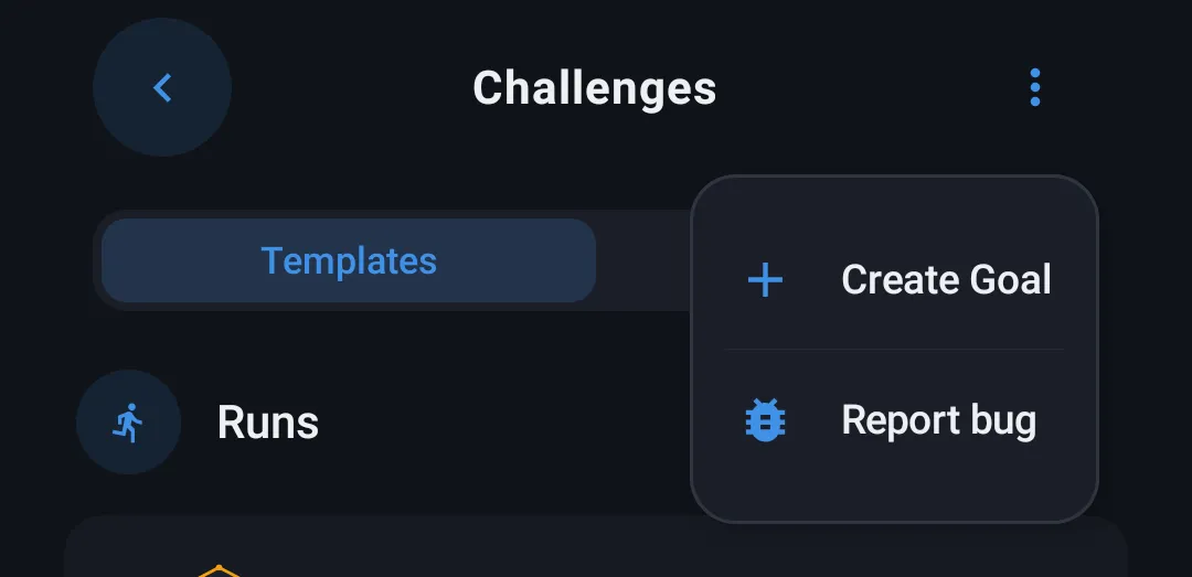Add goal button