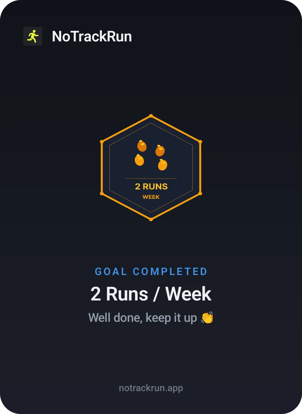 Completed goal share card