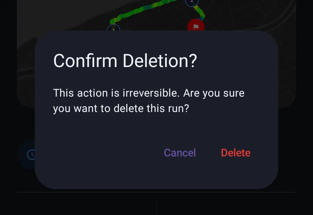 Delete confirmation popup