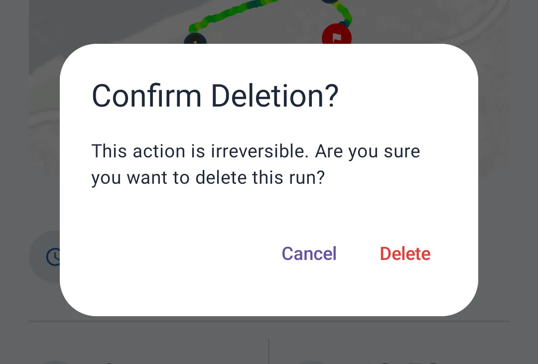 Delete confirmation popup