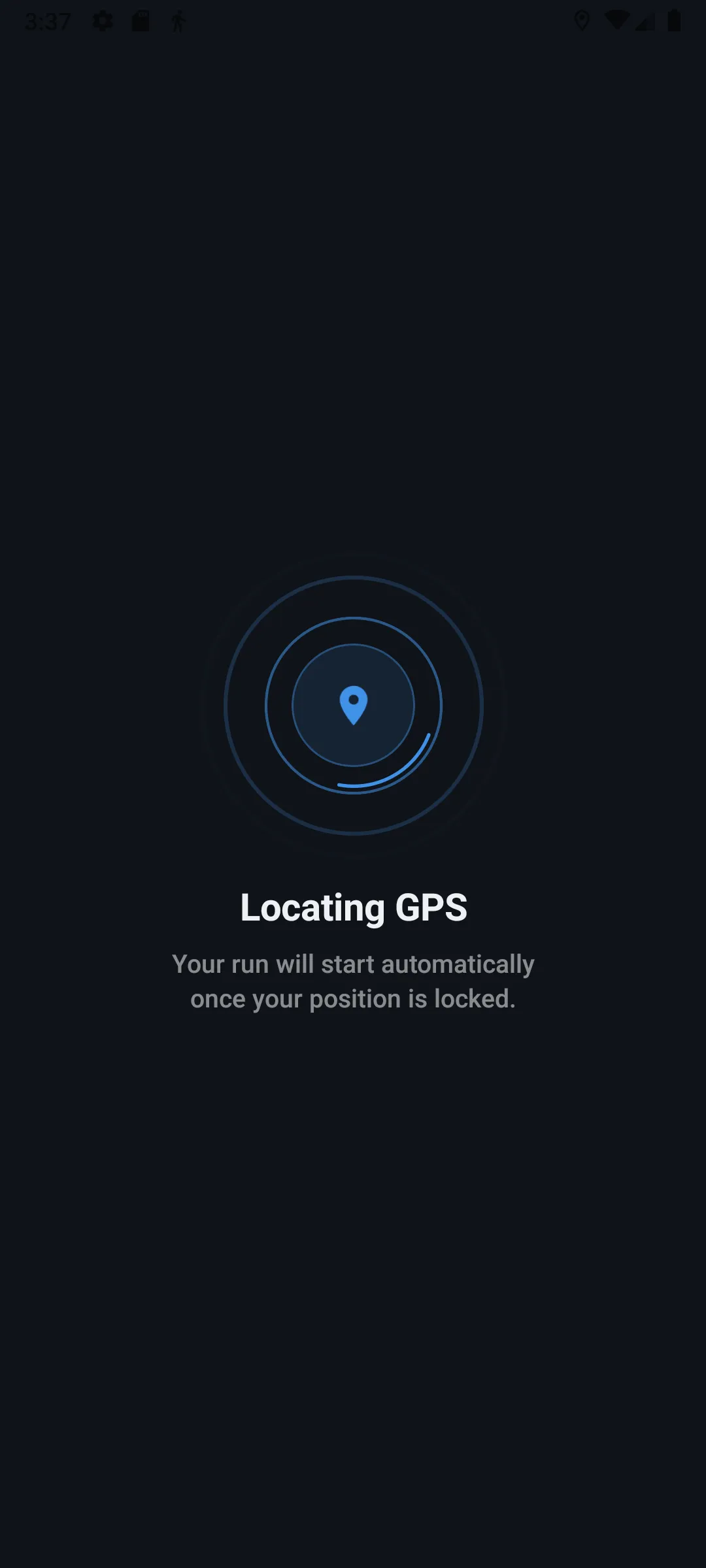 GPS waiting screen