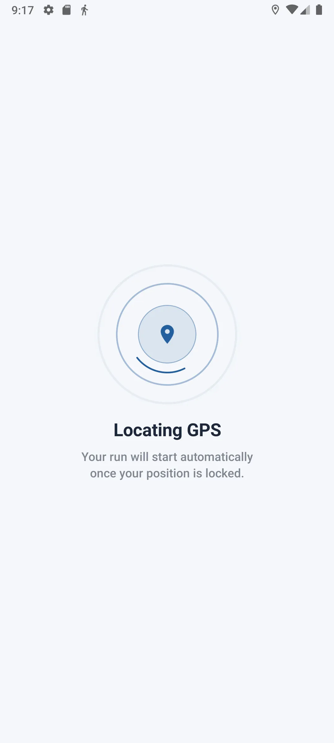 GPS waiting screen