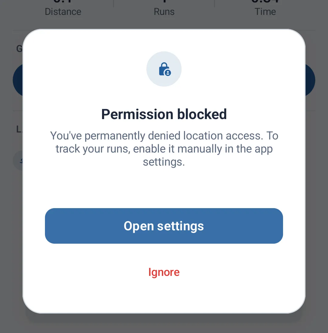 Location permission alert