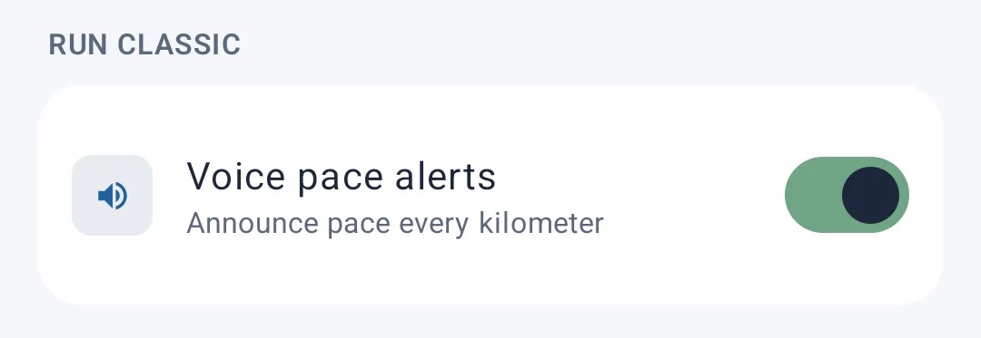 Run Classic section